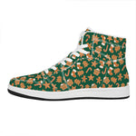 Gingerbread Cookies Pattern Print High Top Leather Sneakers