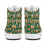 Gingerbread Cookies Pattern Print High Top Leather Sneakers