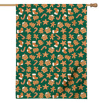 Gingerbread Cookies Pattern Print House Flag