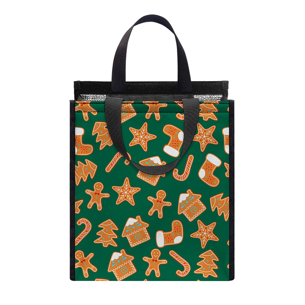 Gingerbread Cookies Pattern Print Insulated Lunch Tote