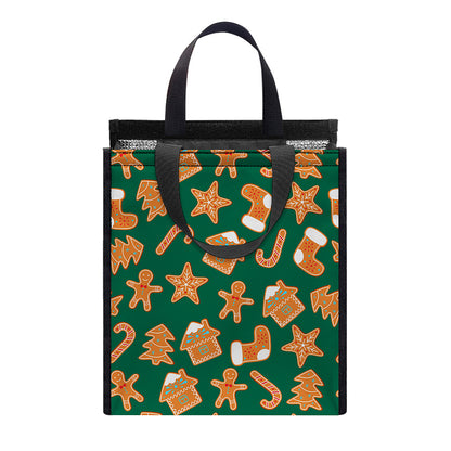 Gingerbread Cookies Pattern Print Insulated Lunch Tote