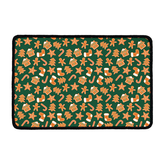 Gingerbread Cookies Pattern Print Kitchen Mat