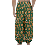 Gingerbread Cookies Pattern Print Lantern Pants