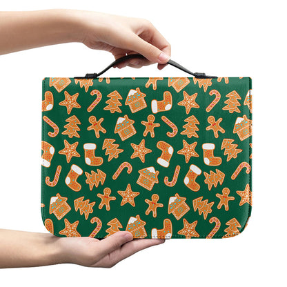 Gingerbread Cookies Pattern Print Leather Bible Cover