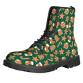 Gingerbread Cookies Pattern Print Lace-Up Boots