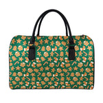 Gingerbread Cookies Pattern Print Leather Duffle Bag