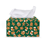 Gingerbread Cookies Pattern Print Leather Tissue Box Cover