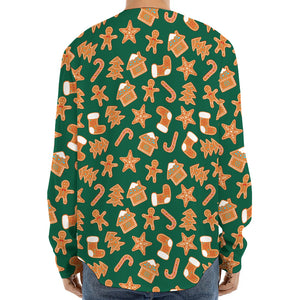 Gingerbread Cookies Pattern Print Long Sleeve Baseball Jersey