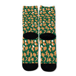 Gingerbread Cookies Pattern Print Long Socks