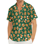 Gingerbread Cookies Pattern Print Men's Deep V-Neck Shirt