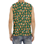 Gingerbread Cookies Pattern Print Men's Fitness Tank Top