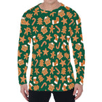 Gingerbread Cookies Pattern Print Men's Long Sleeve T-Shirt