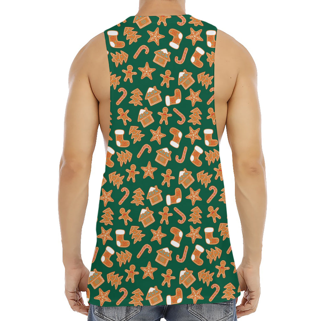 Gingerbread Cookies Pattern Print Men's Muscle Tank Top
