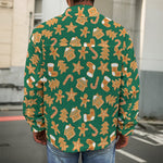 Gingerbread Cookies Pattern Print Men's Shirt Jacket