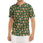 Gingerbread Cookies Pattern Print Men's Short Sleeve Rash Guard