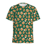 Gingerbread Cookies Pattern Print Men's Sports T-Shirt