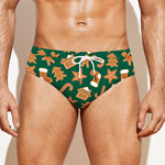 Gingerbread Cookies Pattern Print Men's Swim Briefs