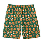 Gingerbread Cookies Pattern Print Men's Swim Trunks