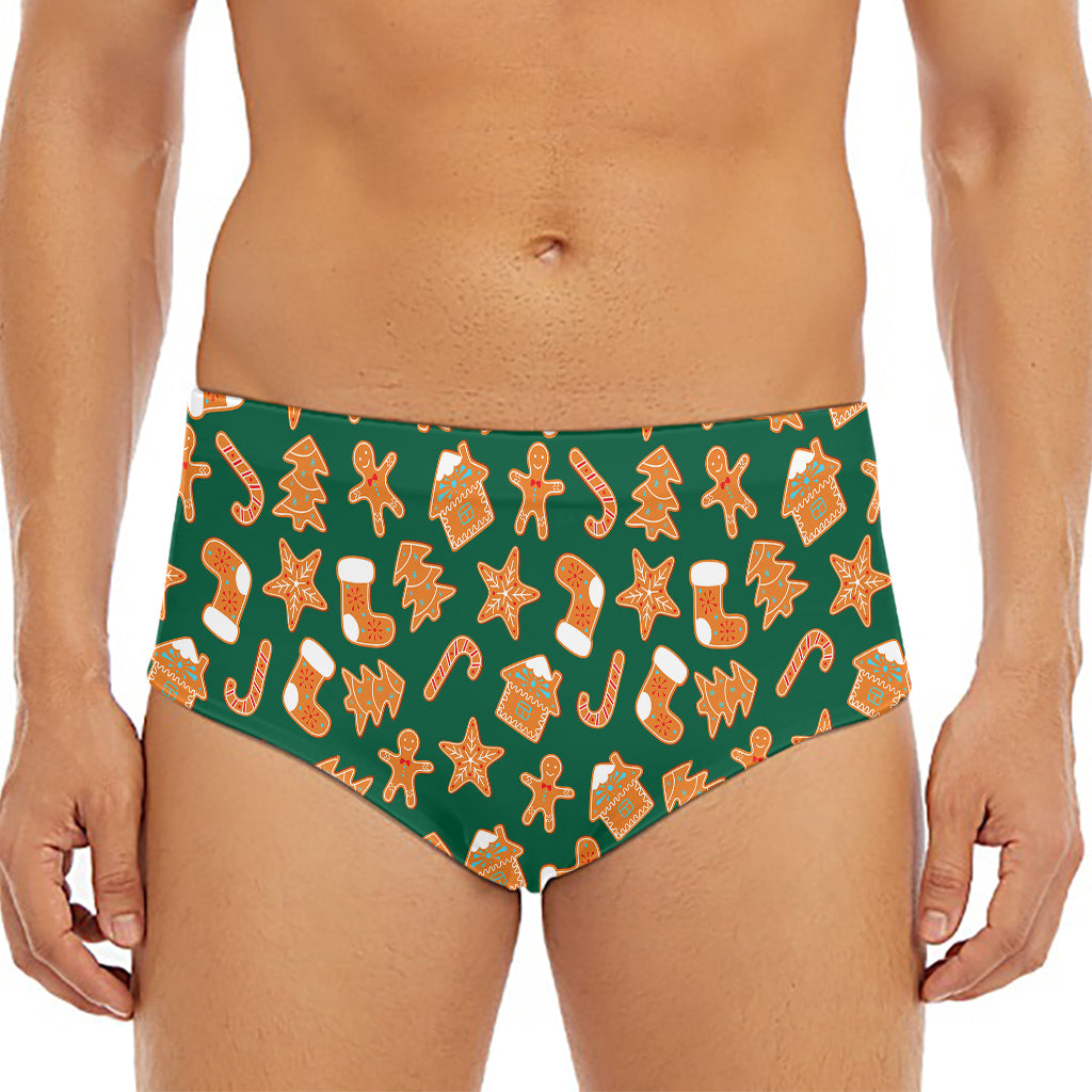Gingerbread Cookies Pattern Print Men's Triangle Swim Briefs