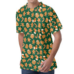 Gingerbread Cookies Pattern Print Men's Velvet T-Shirt