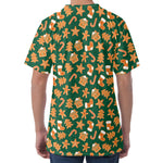 Gingerbread Cookies Pattern Print Men's Velvet T-Shirt