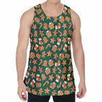 Gingerbread Cookies Pattern Print Men's Velvet Tank Top