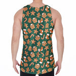 Gingerbread Cookies Pattern Print Men's Velvet Tank Top