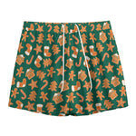 Gingerbread Cookies Pattern Print Mesh Shorts