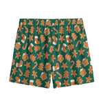 Gingerbread Cookies Pattern Print Mesh Shorts