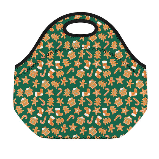 Gingerbread Cookies Pattern Print Neoprene Lunch Bag