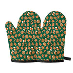 Gingerbread Cookies Pattern Print Oven Mitts