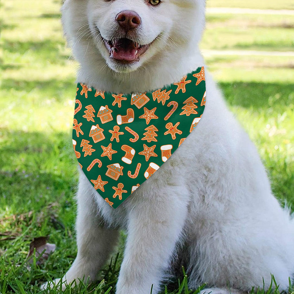 Gingerbread Cookies Pattern Print Over The Collar Dog Bandana