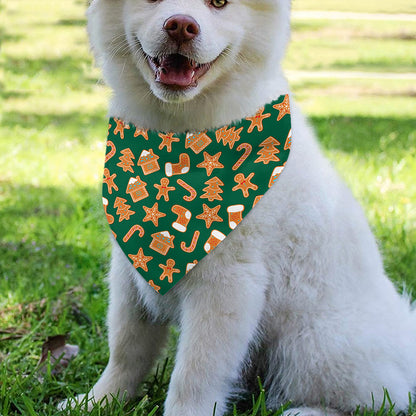 Gingerbread Cookies Pattern Print Over The Collar Dog Bandana