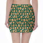 Gingerbread Cookies Pattern Print Pencil Mini Skirt