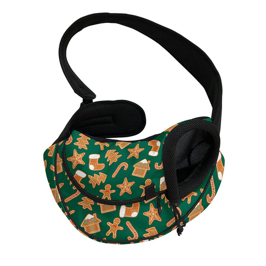 Gingerbread Cookies Pattern Print Pet Sling Carrier