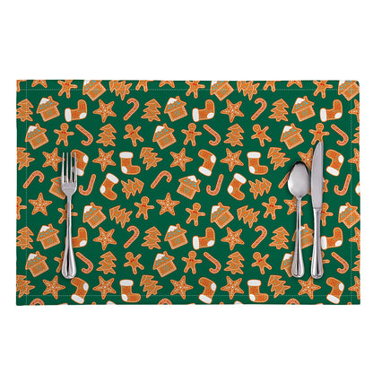 Gingerbread Cookies Pattern Print Placemat
