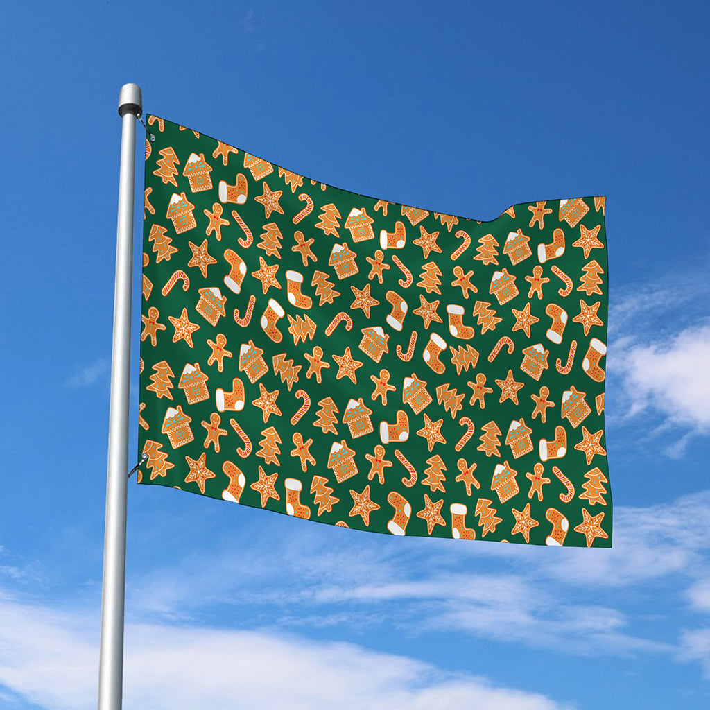 Gingerbread Cookies Pattern Print Polyester Flag