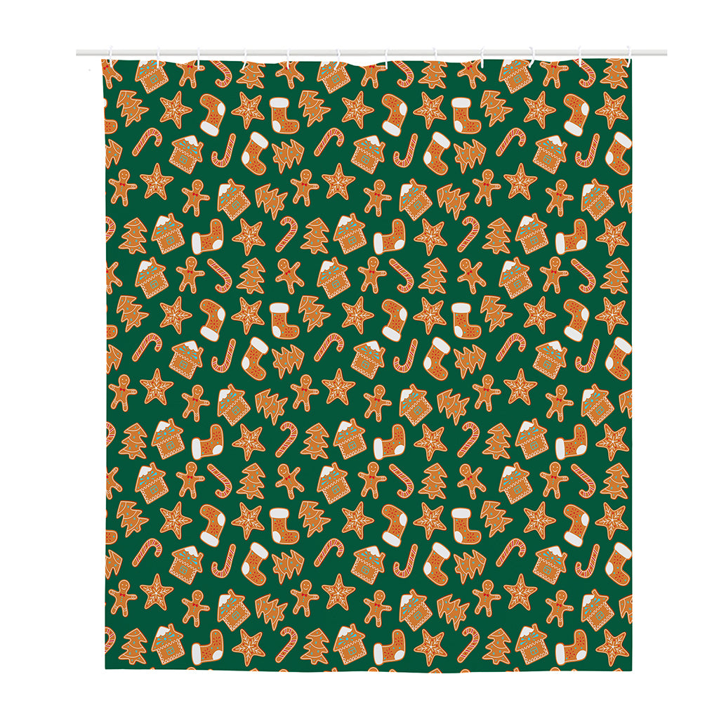 Gingerbread Cookies Pattern Print Polyester Shower Curtain