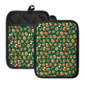 Gingerbread Cookies Pattern Print Pot Holders With Pocket