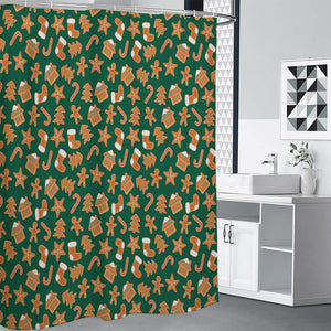 Gingerbread Cookies Pattern Print Premium Shower Curtain