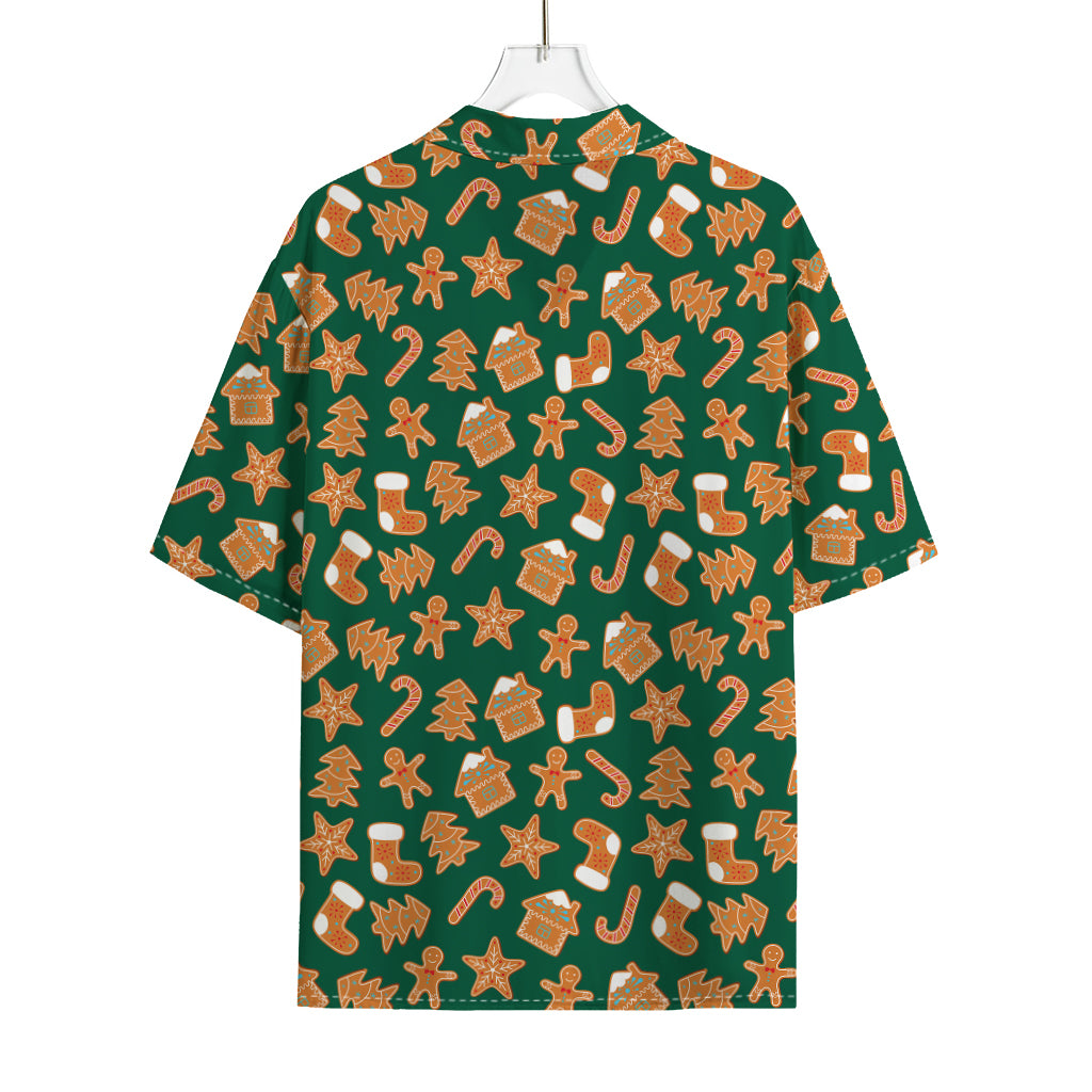 Gingerbread Cookies Pattern Print Rayon Hawaiian Shirt