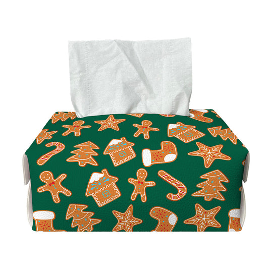 Gingerbread Cookies Pattern Print Rectangle Tissue Box Cover