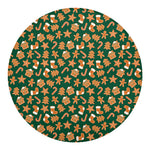 Gingerbread Cookies Pattern Print Round Blanket