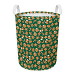 Gingerbread Cookies Pattern Print Round Laundry Basket