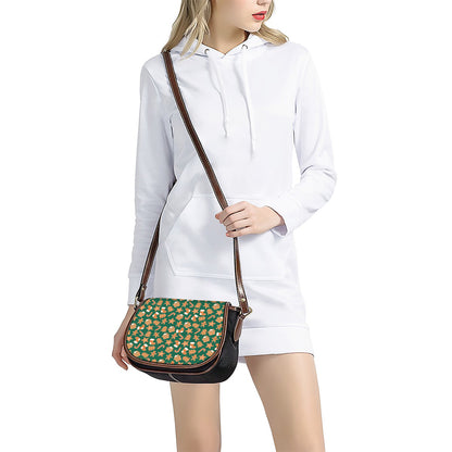 Gingerbread Cookies Pattern Print Saddle Bag
