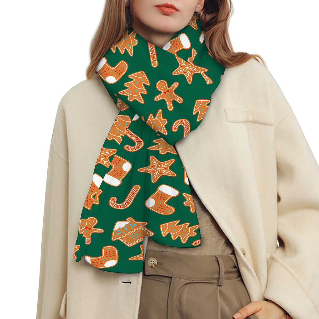 Gingerbread Cookies Pattern Print Scarf