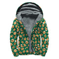 Gingerbread Cookies Pattern Print Sherpa Lined Zip Up Hoodie