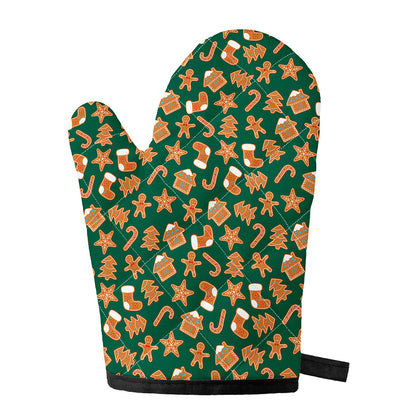 Gingerbread Cookies Pattern Print Single Oven Mitt