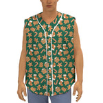 Gingerbread Cookies Pattern Print Sleeveless Baseball Jersey