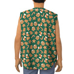 Gingerbread Cookies Pattern Print Sleeveless Baseball Jersey
